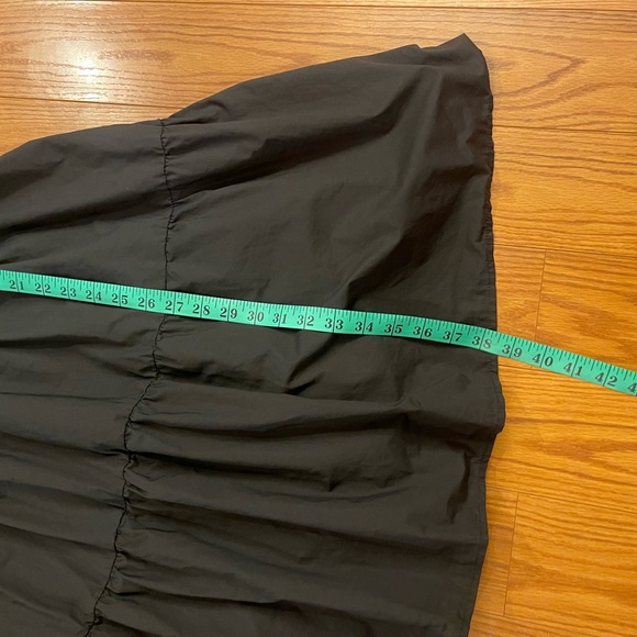 English Factory‎ Black Ruffle Mini Dress 2X 100% Cotton Smocking Square Neck - Picture 7 of 11